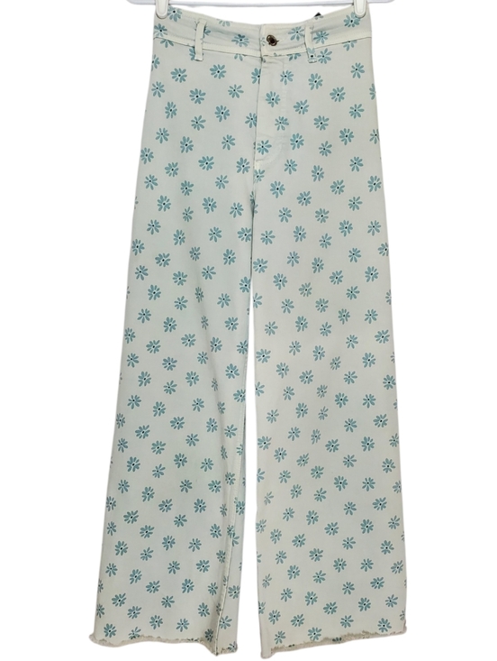 Zara Denim - 🟢7653 * Zara Marine Straight Leg Floral Daisy Print Jeans Light Wash Size 2